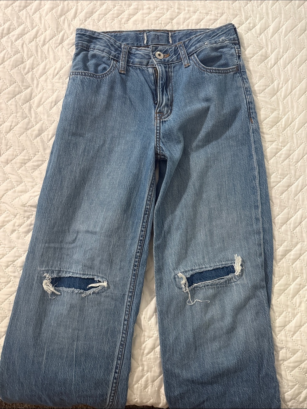Abercrombie & Fitch Light Blue Distressed Kids' Jeans